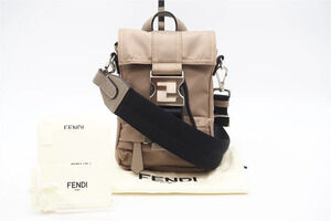 Fendi Zucca Fendi ness Shoulder Bag Beige